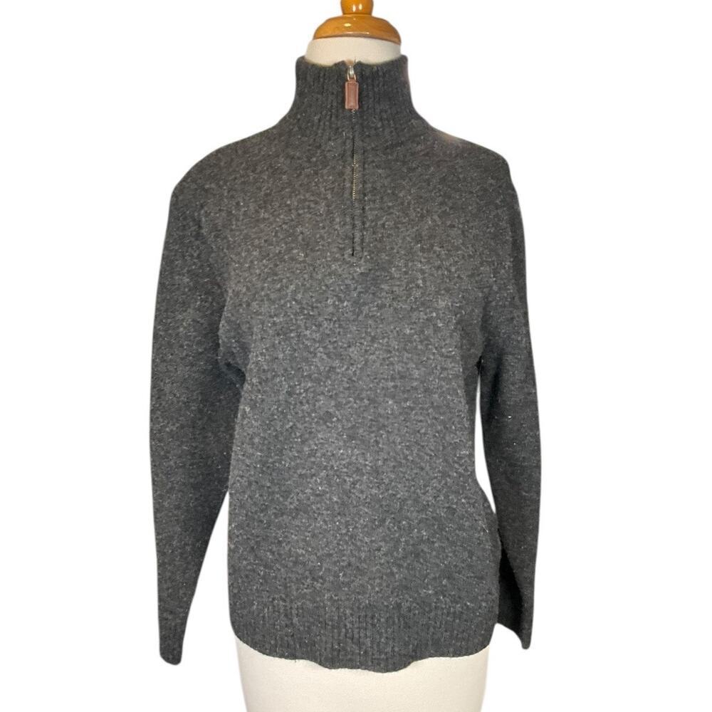 J.Crew XL 100% Lambswool Gray Half Zip Mock Neck Sweater Men’s Classic Knit